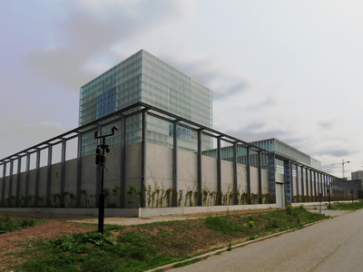 915001 Gezicht op de zuidoosthoek van het nieuwe complex van het Rijksinstituut voor Volksgezondheid en Milieu ...